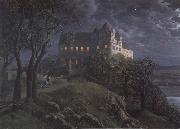 Burg Scharfenberg by Night, Oehme, Ernst Ferdinand